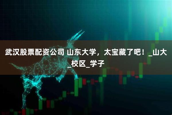 武汉股票配资公司 山东大学，太宝藏了吧！_山大_校区_学子